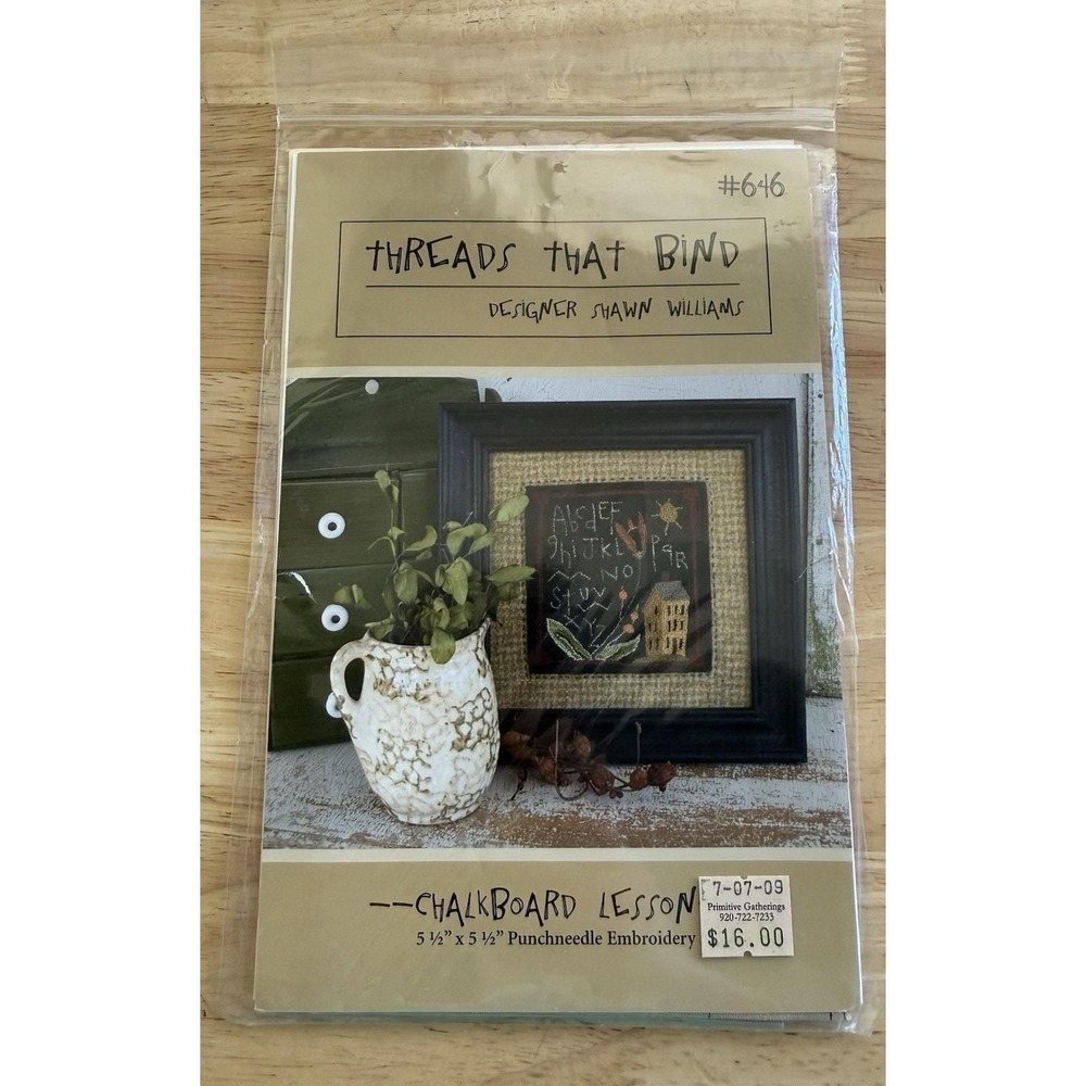 Threads That Bind Punchneedle Embroidery Pattern Cloth Chalkboard Lesson - Picture 4 of 4